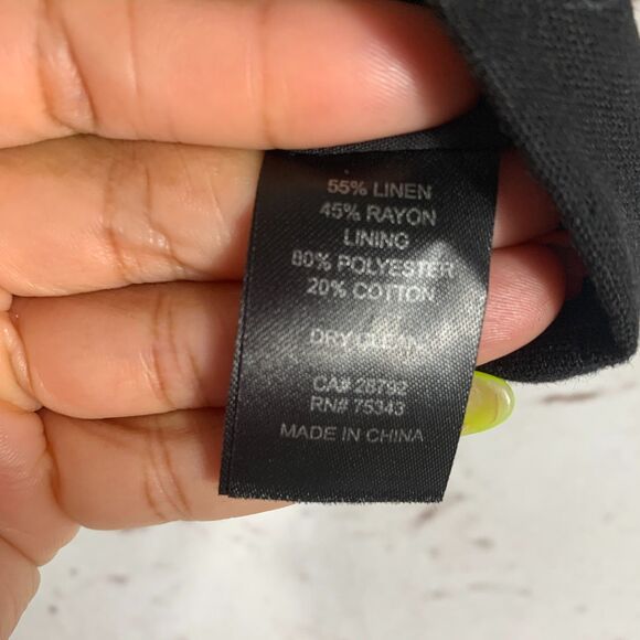 House of Harlow 1960 Black Linen Blend Puff Sleeve Crop Top Size 8 Square Neck - Picture 4 of 6